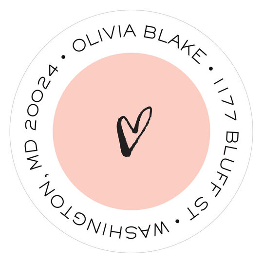 Tiny Heart Round Address Labels